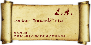 Lorber Annamária névjegykártya